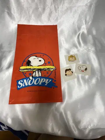 쇼와 레트로 스누피 종이 봉투와 씰 2장