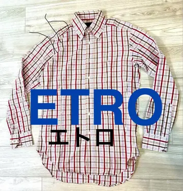 에트로 ETRO 체크 무늬 버튼 다운 셔츠 38 M