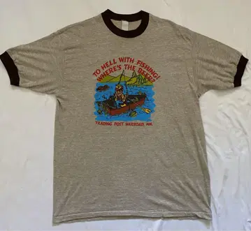 80s 링거 T셔츠 Fishing