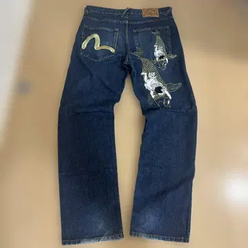 Evisu embroidered denim 자수 갈매기