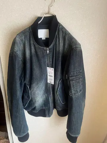 ZARA 데님 MA-1 엠보싱 가공 봄버 자켓 S 사이즈