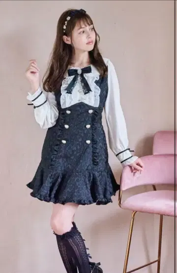 LIZ LISA 하트 자카드 원피스 블랙