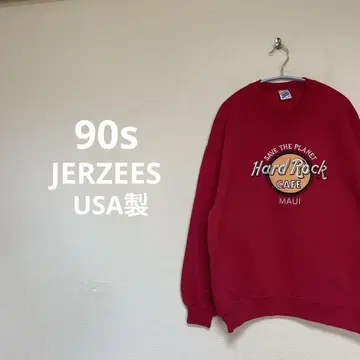 90s JERZEES USA제 맨투맨 하드 록 카페 레드