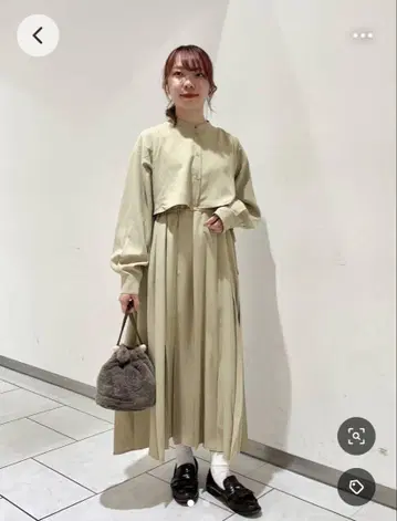 KBF 레이어드 드로스트 플리츠 원피스