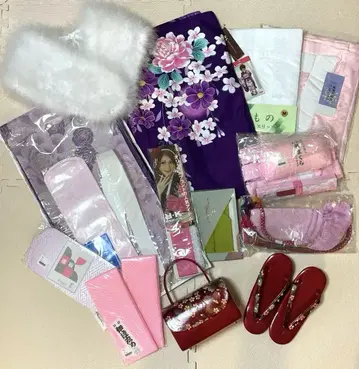 H L 앙리 뤼샤뷔이 에바 후리소데 풀세트 오비 백 조리 기모노