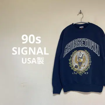 90s SIGNAL USA제 맨투맨 네이비 조지타운