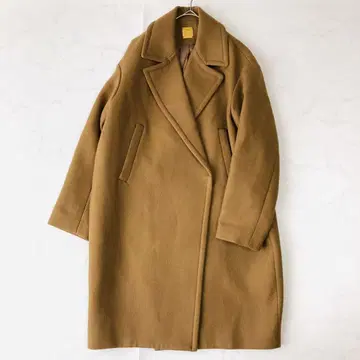 새상품급 두지엠 클라세 멜톤 울 더블 크로스코트 카멜