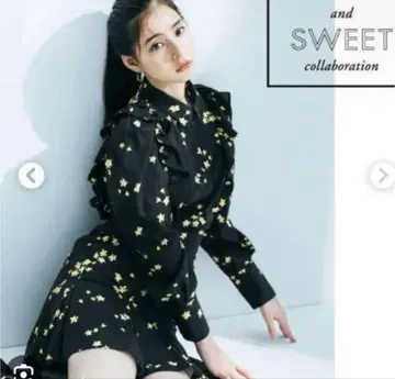 SNIDEL 프릴 미니 프린트 원피스