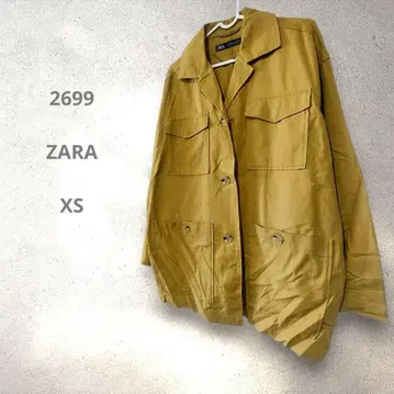 ZARA 머스타드 컬러 자켓 4 포켓 오버 사이즈 XS 빅