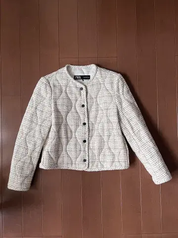 ZARA 아이보리 퀼팅 자켓 M