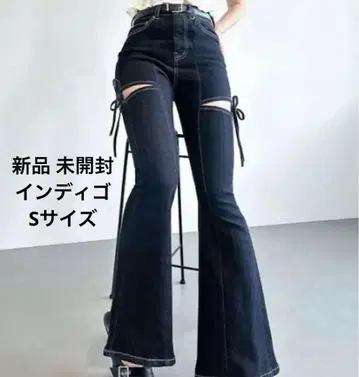RESEXXY 컷 아웃 리본 데님 팬츠 S