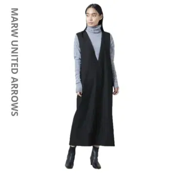 마루 유나이티드 애로우즈 오버롤 스커트 38 블랙