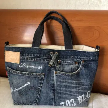빅 데님 리메이크 토트백