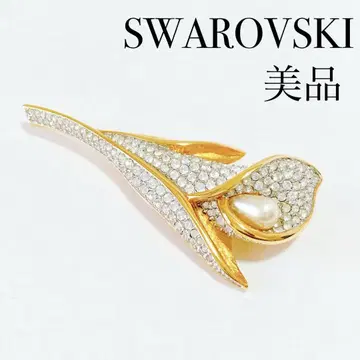 새상품급 SWAROVSKI 펄 큐빅 브로치 S259040
