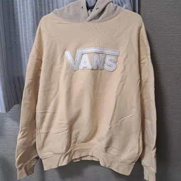 VANS 후드 부착 크림색 후드티