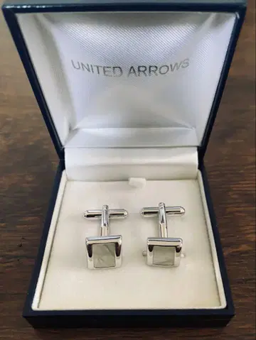 UNITED ARROWS 실버 스퀘어 커프 링크스