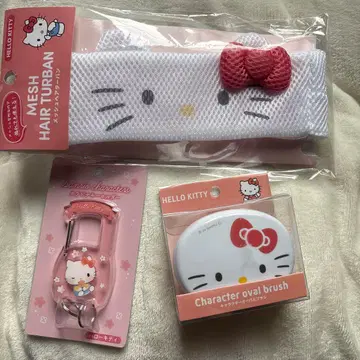 헬로키티 헤어 터번 카라비너 브러쉬 세트