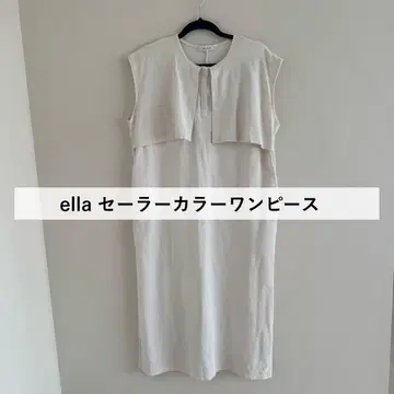 eLLa_selectshop 원피스 슬리브리스 세일러 카라 화이트