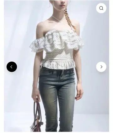 YILON DOT FRILL BLOUSE 도트 프릴 블라우스 화이트