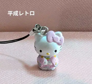 헤이세이 레트로 헬로키티 스트랩 기모노 키티 산리오 레어!