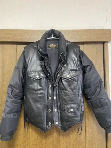 할리! 가죽 다운 자켓