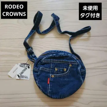 RODEO CROWNS 미사용 택 포함 라운드형 데님 숄더백