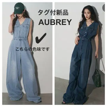 택 포함 새상품* [ AUBREY ] 데님 V넥 올인원