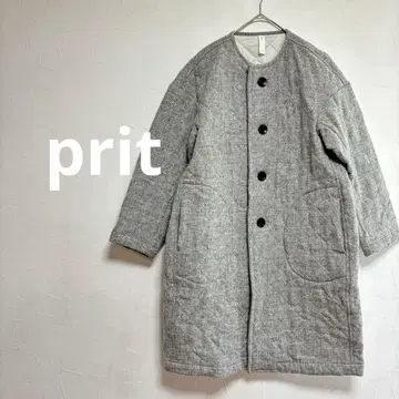 슬릿 prit 노카라 퀼팅 자켓 그레이 여성용 S