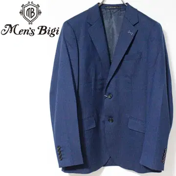 새상품 남성용 비기 실크 혼방 울 자카드 헤링본 2B 자켓 M 네이비