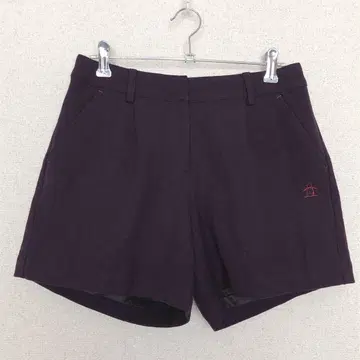 먼싱웨어 골프웨어 숏팬츠 9 퍼플 로고 자수 두꺼운 원단