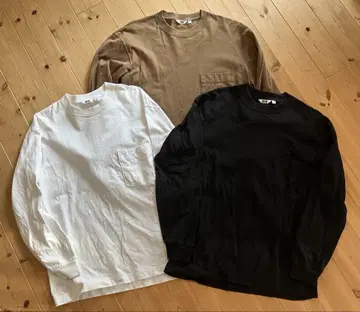 UNIQLO U 롱T 블랙 화이트 브라운 M 사이즈 3세트