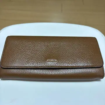 FURLA 브라운 장지갑 가죽
