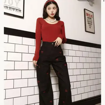 Darich 리본 데님 M 사이즈