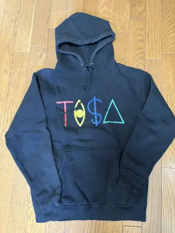 TI$A 컬러풀 로고 후드티 S 사이즈 블랙