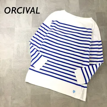 ORCIVAL 프랑스제 바스크 셔츠 러셀 보더 블루 라인
