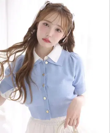 원 애프터 어나더 나이스 클라우프 레이어트 카라 반팔 니트