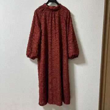 호코모모라 꽃무늬 긴팔 맥시 원피스 프린지