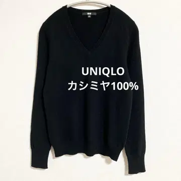 유니클로 캐시미어 V넥 스웨터 블랙 S
