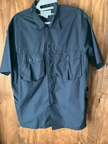 사사프라스 Gardener Half 1/2 셔츠 size:M NAVY