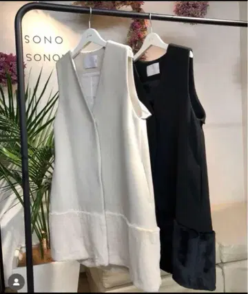 미사용 새상품 sono 백 프릴 퍼 베스트 베스트
