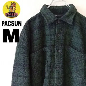 USA 구제 의류 PACSUN 헤비 플란넬 셔츠 M 리메이크 커팅 그린