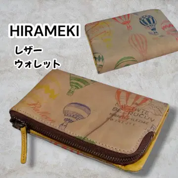 HIRAMEKI 가죽 접이식 지갑 열기구 프린트