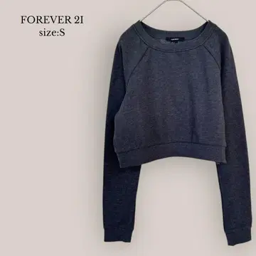 FOREVER 2I 새상품급 숏 기장 맨투맨 트레이닝복 속기모 차콜