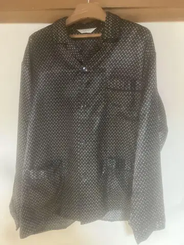 올 패턴 새틴 긴팔 파자마 셔츠 다크 계열 유로 M 90s