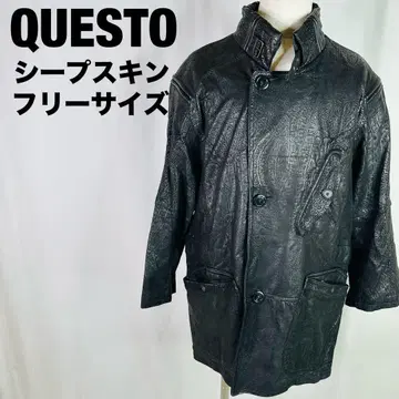 QUESTO 양가죽 양 프리 사이즈 코트 블랙 블랙 a84