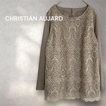 CHRISTIAN AUJARD 레이스 절개 상의 긴팔 블라우스 11호