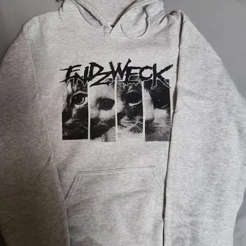 ENDZWECK 고양이 프린트 후드티 M