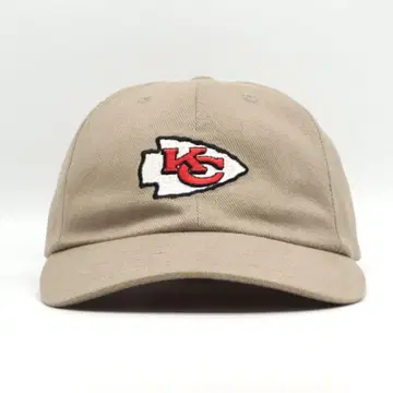 NFL 캔자스시티 치프스 KC 팀 로고 자수 캡 베이지