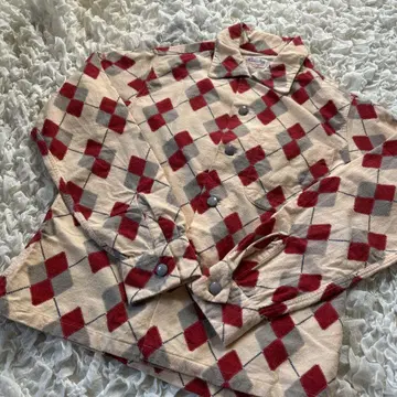 [ Beams Boy ] 50년대풍 아가일 무늬 박스 긴팔 셔츠