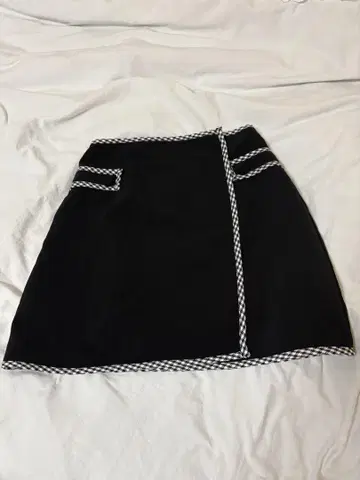 Darich 파이핑 체크 미니 스커트
